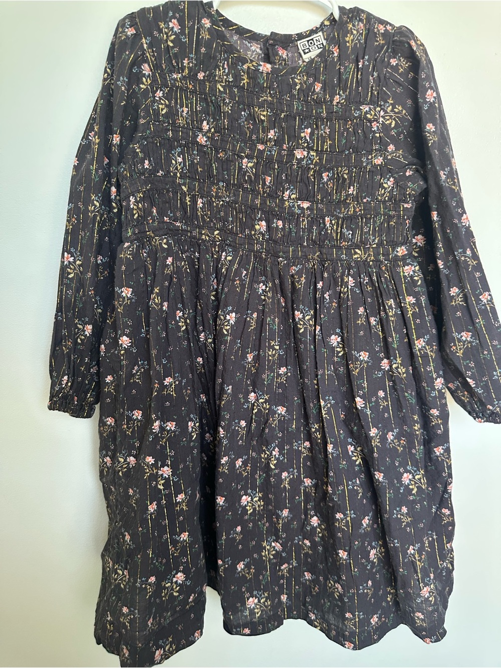 Kids Bonton Floral Smocked Dress